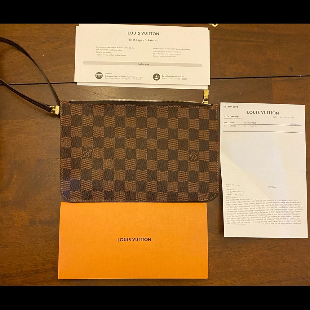 Louis Vuitton Neverfull Pochette MM Damier Ebene